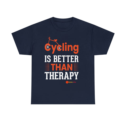 Cycling is Better Than Therapy Unisex Heavy Cotton Tee